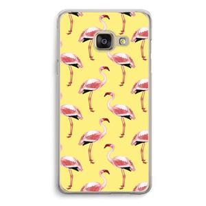 CaseCompany Flamingo's geel: Samsung A3 (2017) Transparant Hoesje