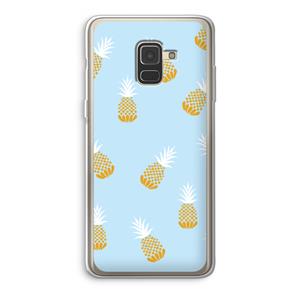 CaseCompany Ananasjes: Samsung Galaxy A8 (2018) Transparant Hoesje