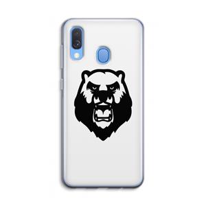 CaseCompany Angry Bear (white): Samsung Galaxy A40 Transparant Hoesje