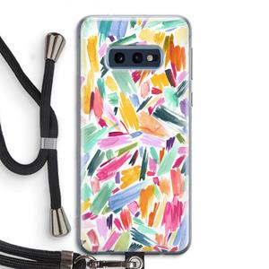 CaseCompany Watercolor Brushstrokes: Samsung Galaxy S10e Transparant Hoesje met koord