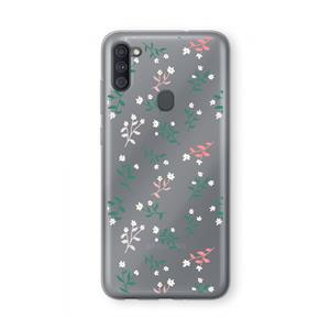 CaseCompany Small white flowers: Samsung Galaxy A11 Transparant Hoesje