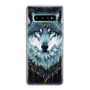 CaseCompany Darkness Wolf: Samsung Galaxy S10 Plus Transparant Hoesje
