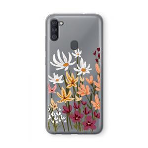 CaseCompany Painted wildflowers: Samsung Galaxy A11 Transparant Hoesje
