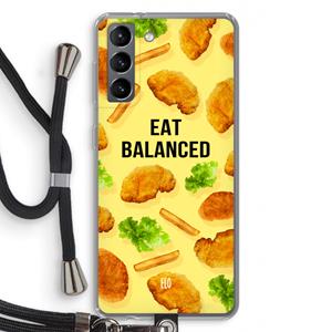 CaseCompany Eat Balanced: Samsung Galaxy S21 Transparant Hoesje met koord