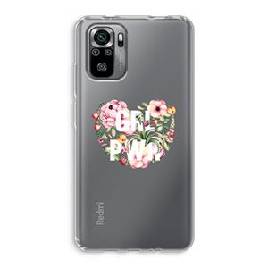 CaseCompany GRL PWR Flower: Xiaomi Redmi Note 10S Transparant Hoesje
