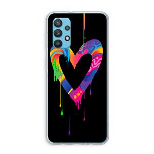 CaseCompany Melts My Heart: Samsung Galaxy A32 4G Transparant Hoesje