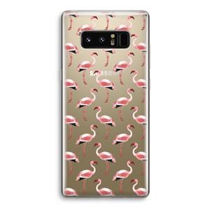 CaseCompany Flamingoprint groen: Samsung Galaxy Note 8 Transparant Hoesje