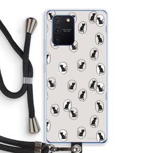 CaseCompany Miauw: Samsung Galaxy Note 10 Lite Transparant Hoesje met koord