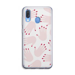 CaseCompany Hands pink: Samsung Galaxy A40 Transparant Hoesje