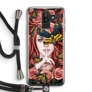 CaseCompany Lady Moth: Samsung Galaxy J8 (2018) Transparant Hoesje met koord