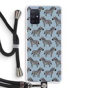 CaseCompany Zebra: Samsung Galaxy A71 Transparant Hoesje met koord