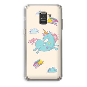 CaseCompany Vliegende eenhoorn: Samsung Galaxy A8 (2018) Transparant Hoesje