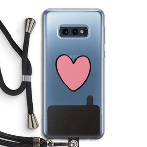 CaseCompany Hartje: Samsung Galaxy S10e Transparant Hoesje met koord