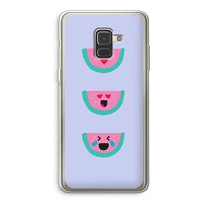 CaseCompany Smiley watermeloen: Samsung Galaxy A8 (2018) Transparant Hoesje