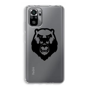 CaseCompany Angry Bear (black): Xiaomi Redmi Note 10S Transparant Hoesje
