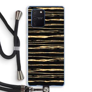 CaseCompany Gouden strepen: Samsung Galaxy Note 10 Lite Transparant Hoesje met koord
