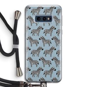 CaseCompany Zebra: Samsung Galaxy S10e Transparant Hoesje met koord