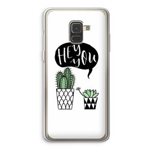 CaseCompany Hey you cactus: Samsung Galaxy A8 (2018) Transparant Hoesje