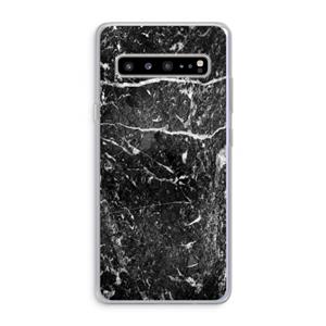 CaseCompany Zwart marmer: Samsung Galaxy S10 5G Transparant Hoesje