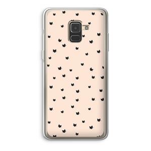 CaseCompany Kleine kattenkopjes: Samsung Galaxy A8 (2018) Transparant Hoesje