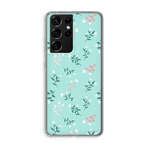 CaseCompany Small white flowers: Samsung Galaxy S21 Ultra Transparant Hoesje