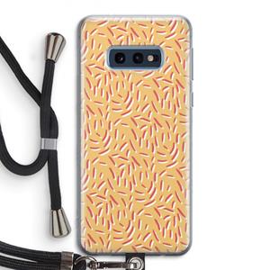 CaseCompany Camouflage: Samsung Galaxy S10e Transparant Hoesje met koord