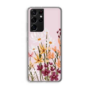 CaseCompany Painted wildflowers: Samsung Galaxy S21 Ultra Transparant Hoesje