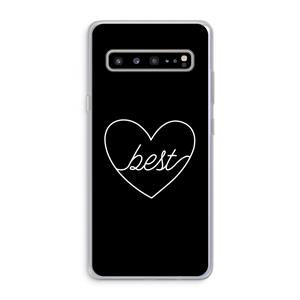 CaseCompany Best heart black: Samsung Galaxy S10 5G Transparant Hoesje