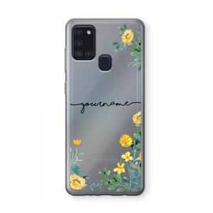 CaseCompany Gele bloemen: Samsung Galaxy A21s Transparant Hoesje