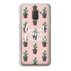 CaseCompany Cactus quote: Samsung Galaxy A8 (2018) Transparant Hoesje