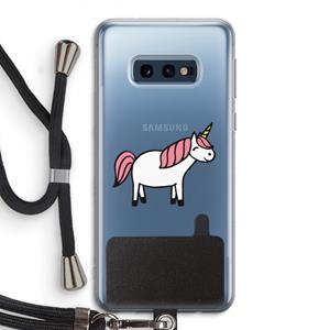 CaseCompany Eenhoorn: Samsung Galaxy S10e Transparant Hoesje met koord