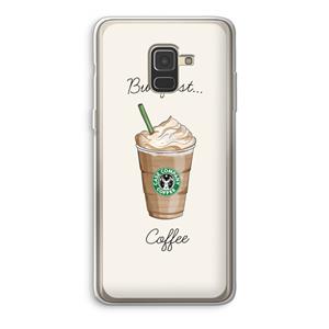 CaseCompany But first coffee: Samsung Galaxy A8 (2018) Transparant Hoesje
