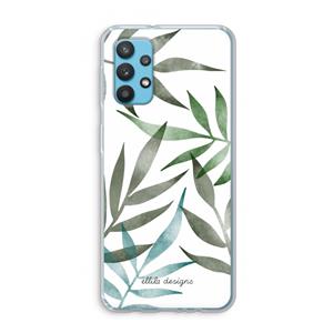 CaseCompany Tropical watercolor leaves: Samsung Galaxy A32 4G Transparant Hoesje