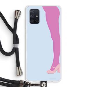 CaseCompany Pink panty: Samsung Galaxy A71 Transparant Hoesje met koord