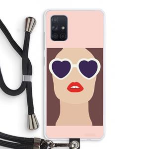 CaseCompany Red lips: Samsung Galaxy A71 Transparant Hoesje met koord