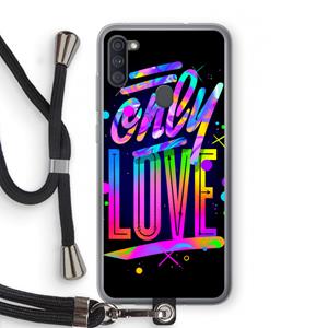CaseCompany Only Love: Samsung Galaxy A11 Transparant Hoesje met koord