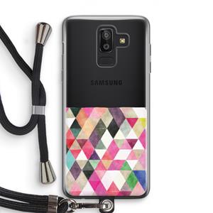 CaseCompany Gekleurde driehoekjes: Samsung Galaxy J8 (2018) Transparant Hoesje met koord