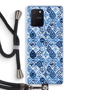 CaseCompany Blauw motief: Samsung Galaxy Note 10 Lite Transparant Hoesje met koord