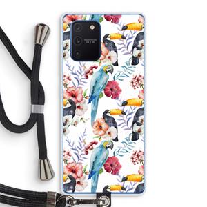 CaseCompany Bloemen tukan: Samsung Galaxy Note 10 Lite Transparant Hoesje met koord