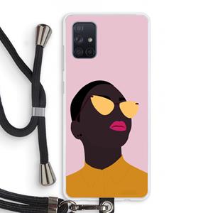 CaseCompany Yellow glasses: Samsung Galaxy A71 Transparant Hoesje met koord
