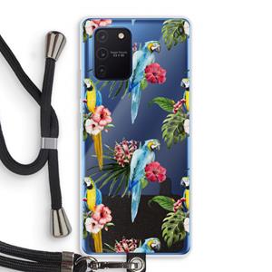 CaseCompany Kleurrijke papegaaien: Samsung Galaxy Note 10 Lite Transparant Hoesje met koord