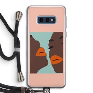 CaseCompany Orange lips: Samsung Galaxy S10e Transparant Hoesje met koord