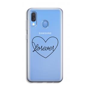 CaseCompany Forever heart black: Samsung Galaxy A40 Transparant Hoesje