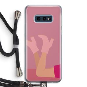 CaseCompany Pink boots: Samsung Galaxy S10e Transparant Hoesje met koord