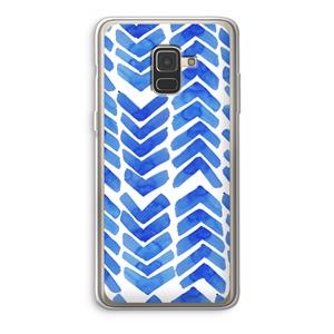 CaseCompany Blauwe pijlen: Samsung Galaxy A8 (2018) Transparant Hoesje