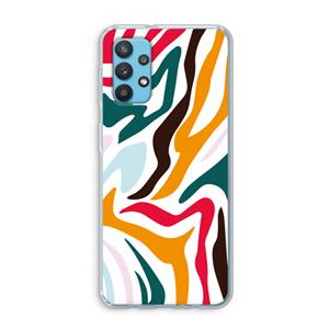 CaseCompany Colored Zebra: Samsung Galaxy A32 4G Transparant Hoesje