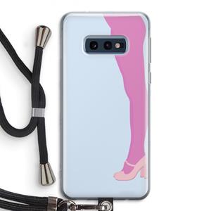 CaseCompany Pink panty: Samsung Galaxy S10e Transparant Hoesje met koord