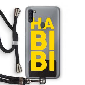 CaseCompany Habibi Blue: Samsung Galaxy A11 Transparant Hoesje met koord