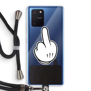 CaseCompany Middle finger black: Samsung Galaxy Note 10 Lite Transparant Hoesje met koord