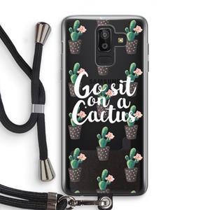 CaseCompany Cactus quote: Samsung Galaxy J8 (2018) Transparant Hoesje met koord